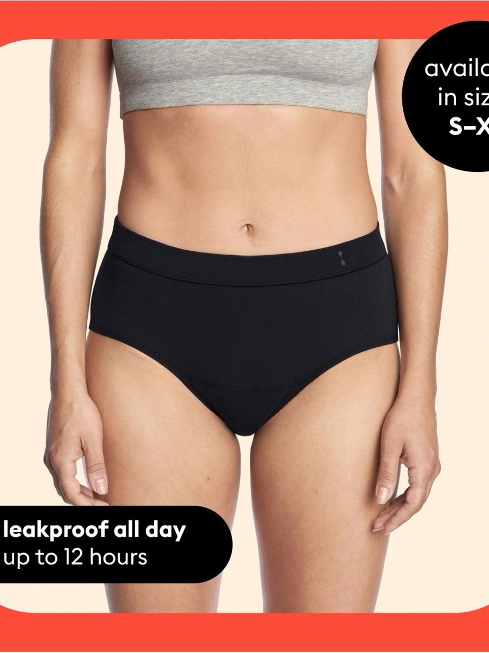 NWT Thinx for All leakproof period Brief underwear Black One Pair M